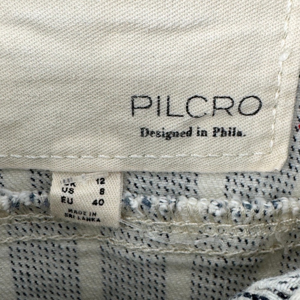 Anthropologie Pilcro Kit Utility Romper SZ 8 Stripe Coastal Preppy Nautical - Picture 5 of 9
